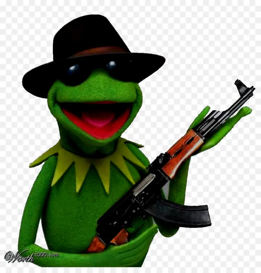 Kermit Avec Pistolet，Marionnette PNG