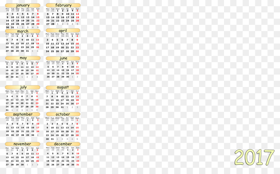 Calendrier，Almanach PNG