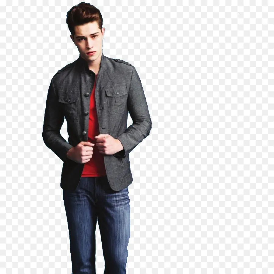 Veste Grise，Chemise Rouge PNG