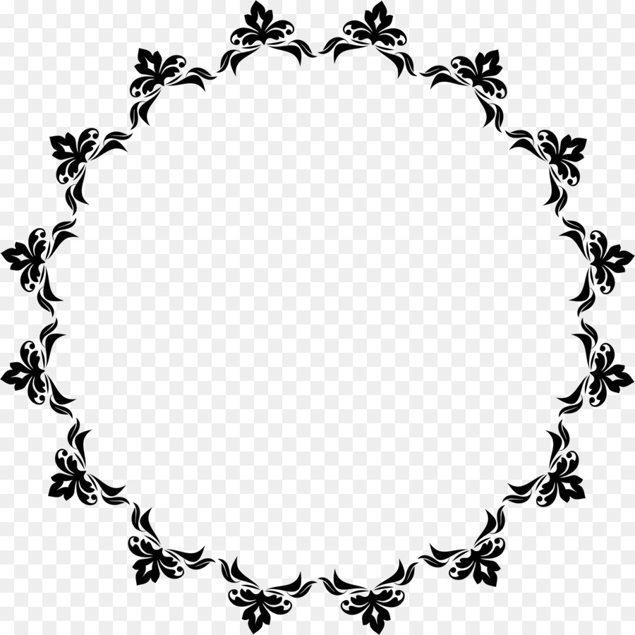 Couronne Noire Et Blanche，Floral PNG