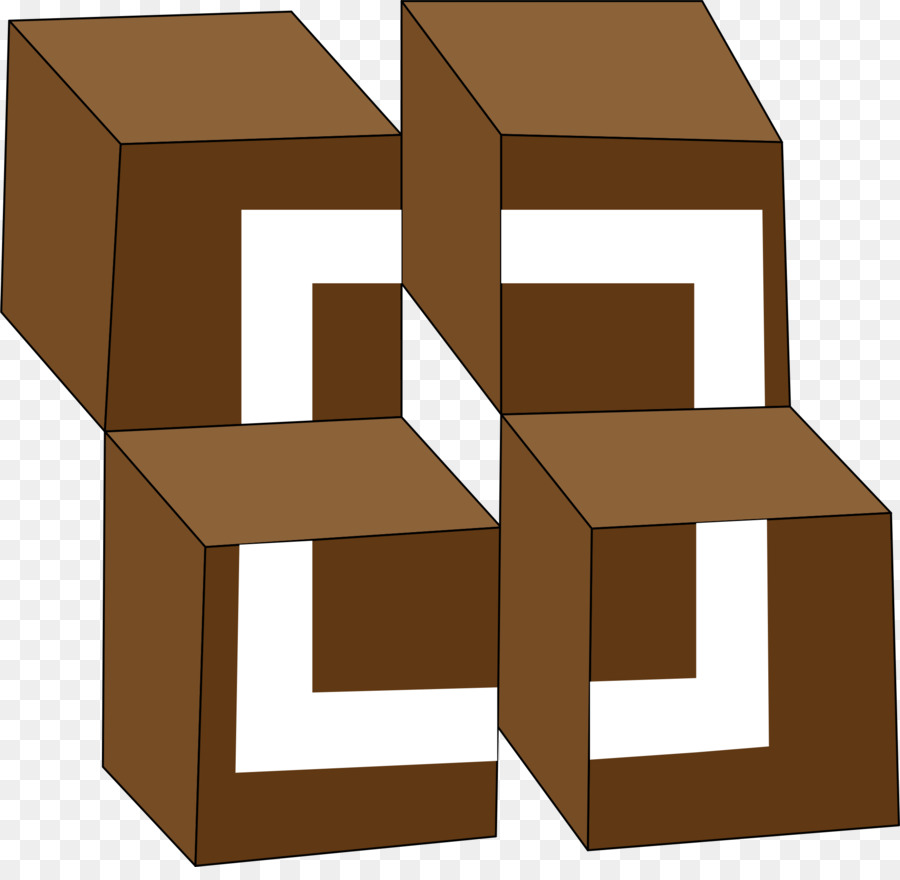 Cubes Marron，3d PNG