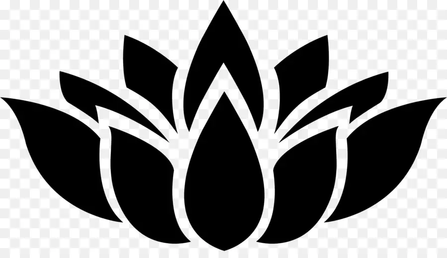 Fleur De Lotus，Noir PNG