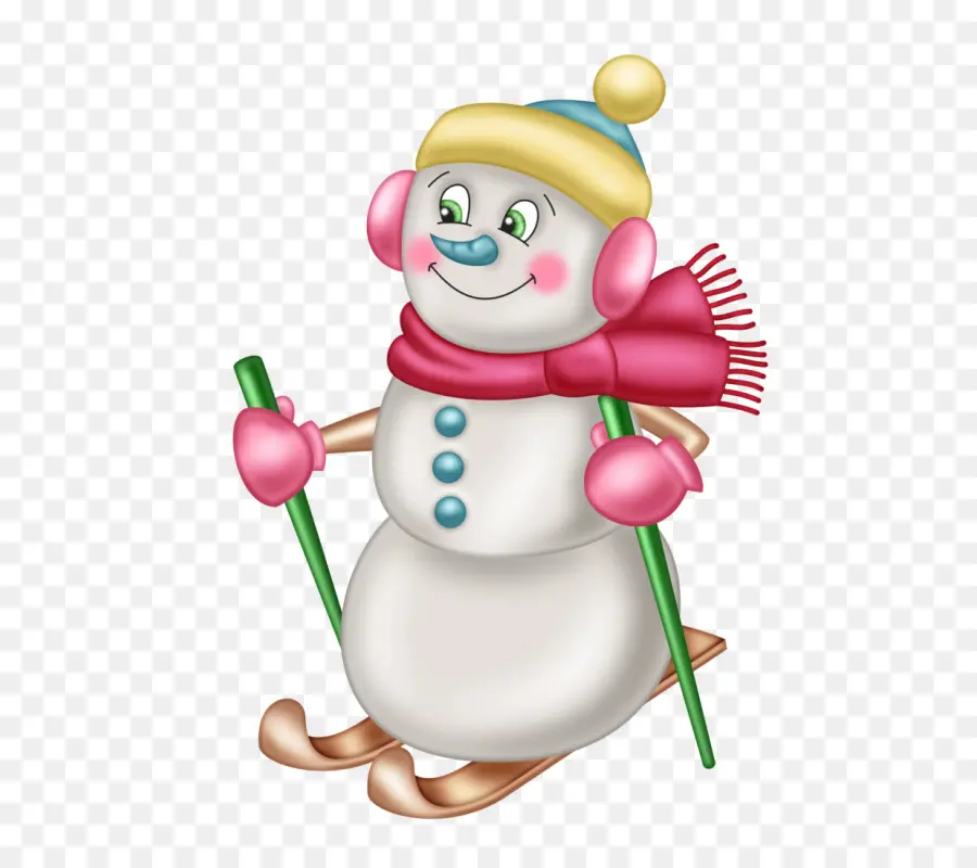 Bonhomme De Neige Avec Chapeau Rose，Hiver PNG