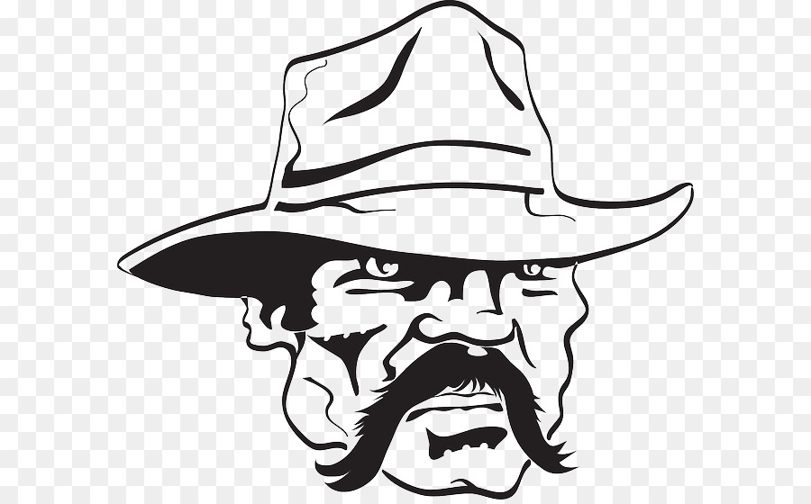 Visage De Cow Boy，Chapeau PNG