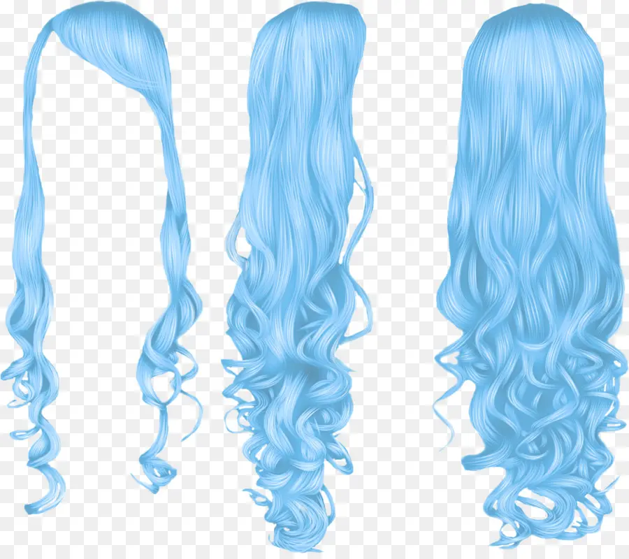 Perruque Bleue，Cheveux PNG