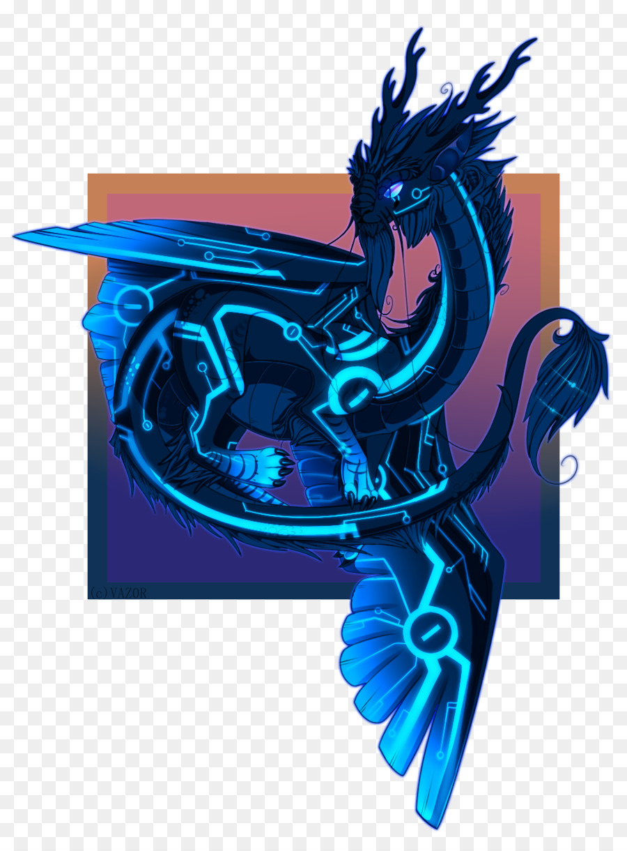 Cyber Dragon，Bleu PNG