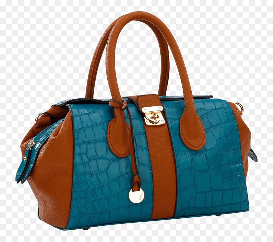 Sac à Main Bleu Et Marron，Mode PNG