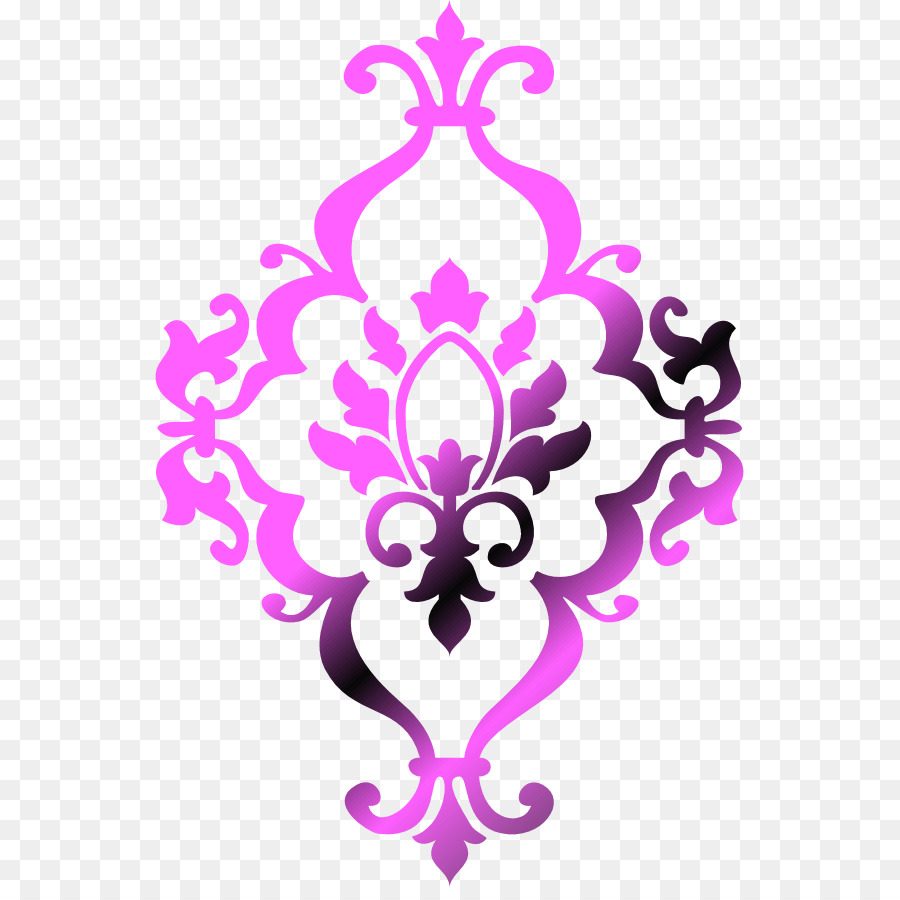 Motif Floral Violet，Ornement PNG