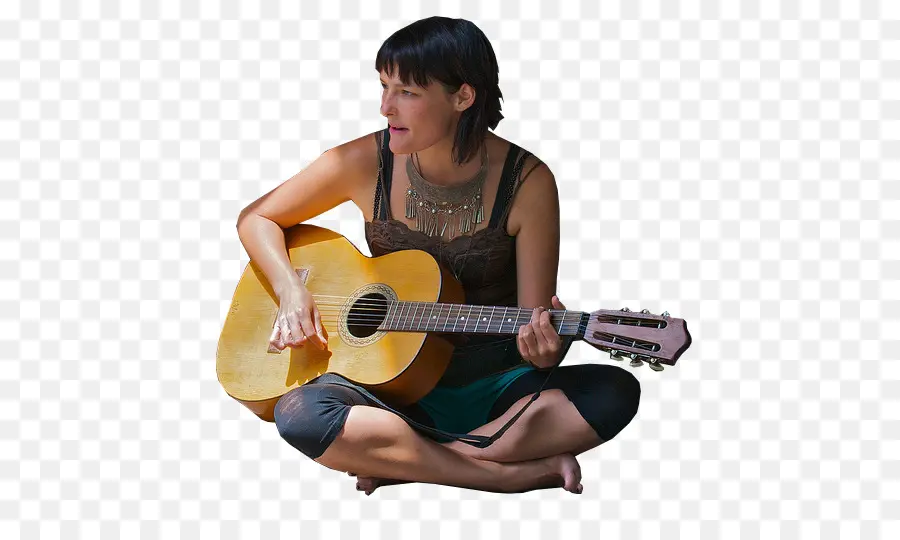 Femme Avec Guitare，Musique PNG