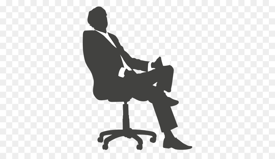 Homme Affaires Silhouette，Chaise PNG