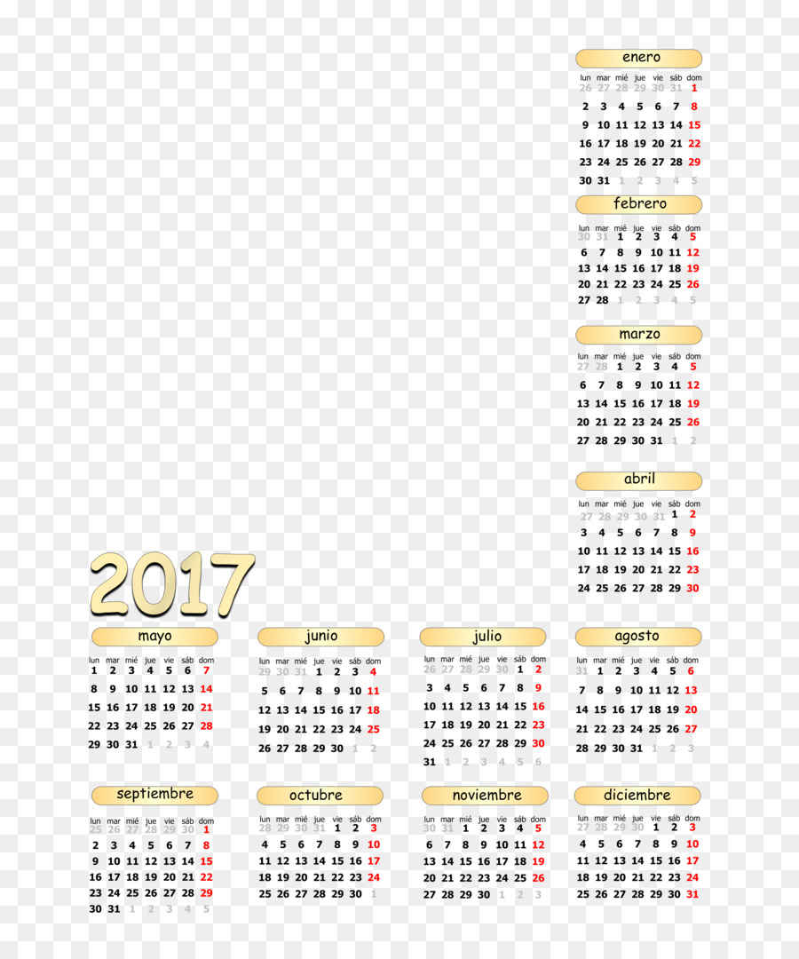 Calendrier，Modèle PNG