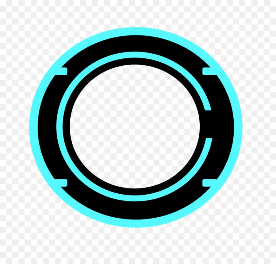 Cercle Cyan Et Noir，Anneau PNG