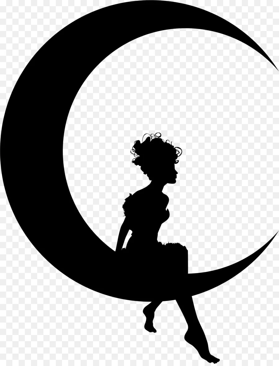 Femme Sur La Lune，Lune PNG