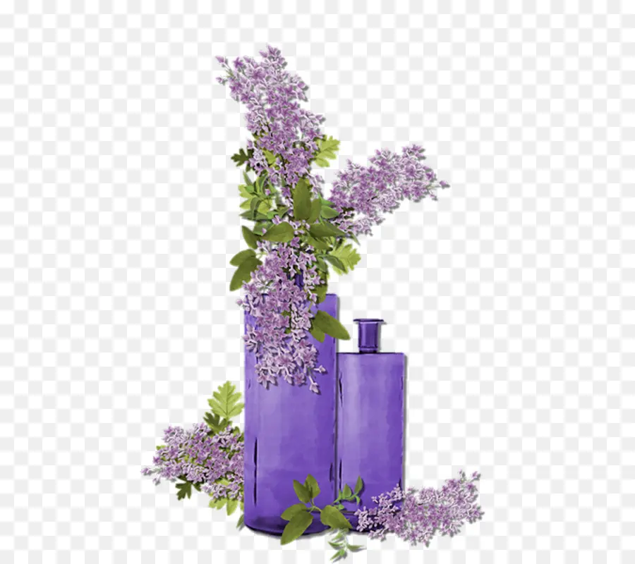 Bouteilles Violettes Avec Des Fleurs，Vase PNG