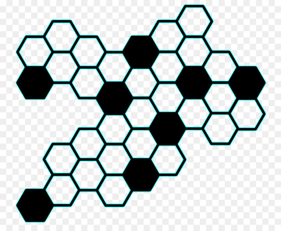 Hexagones，Bleu PNG