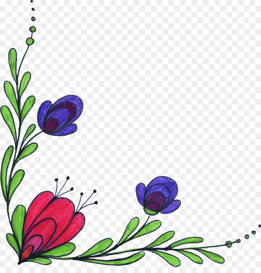 Bordure Florale，Fleurs PNG