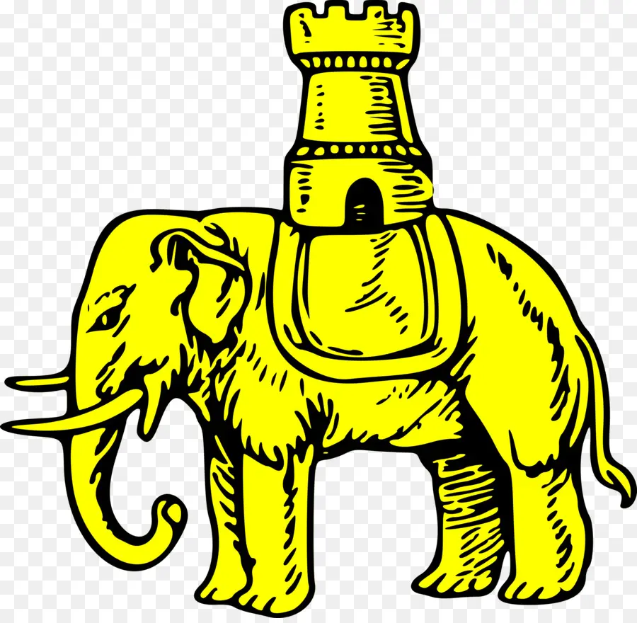 Éléphant Avec Château，Animal PNG