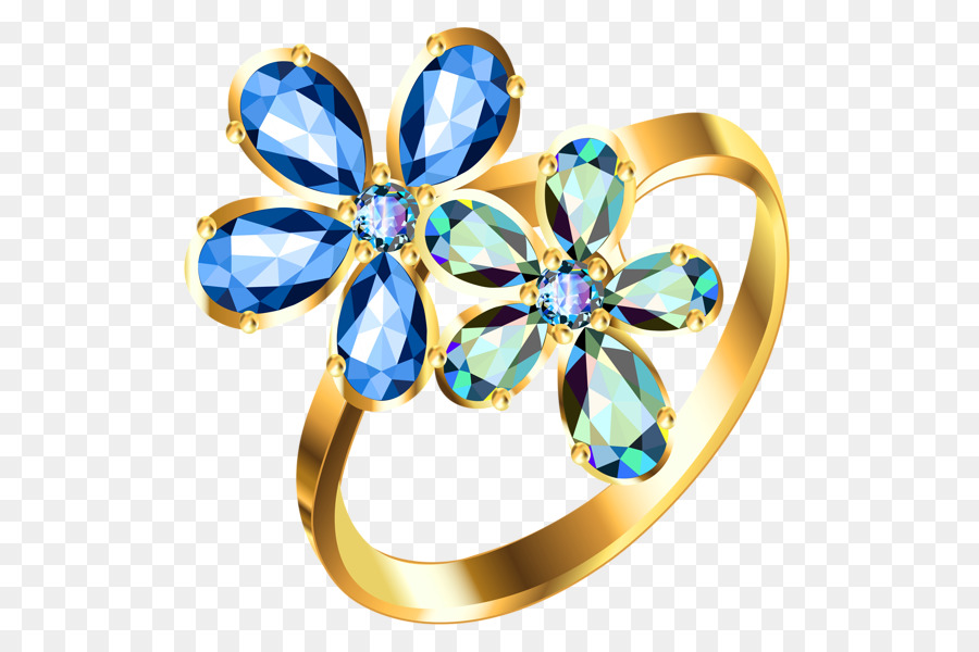 Bague Fleur，Bleu PNG