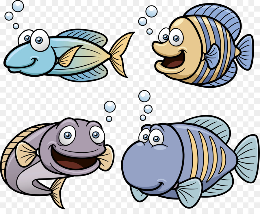 Poisson De Dessin Animé，Bulles PNG