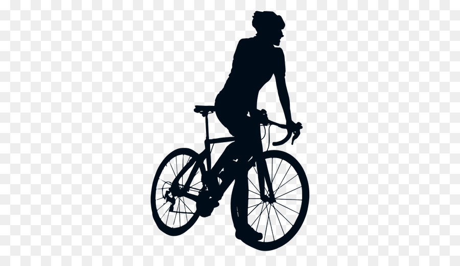 Femme à Vélo，Silhouette PNG