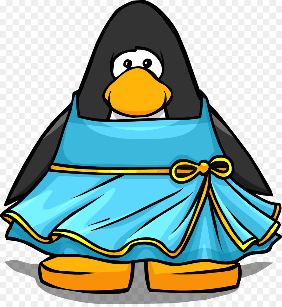 Pingouin En Robe Bleue，Robe PNG