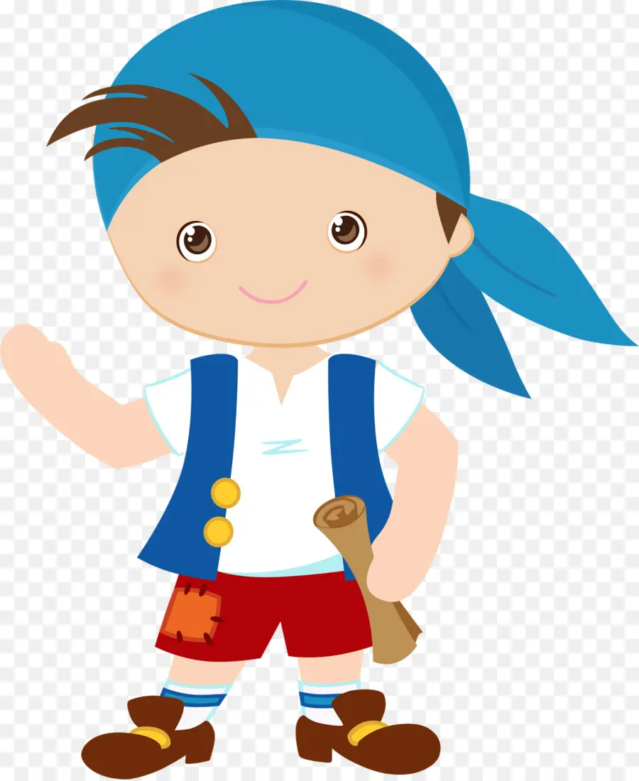 Pirate De Dessin Animé，Bandana Bleu PNG