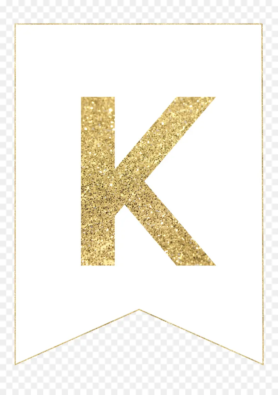 Paillettes Dorées K，Alphabet PNG