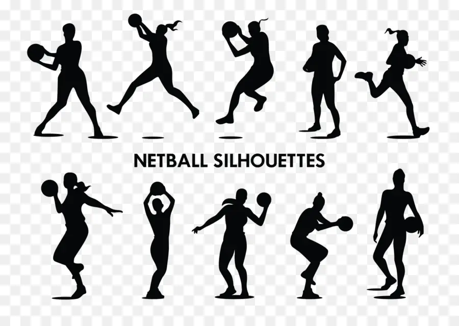 Silhouettes De Netball，Joueurs PNG