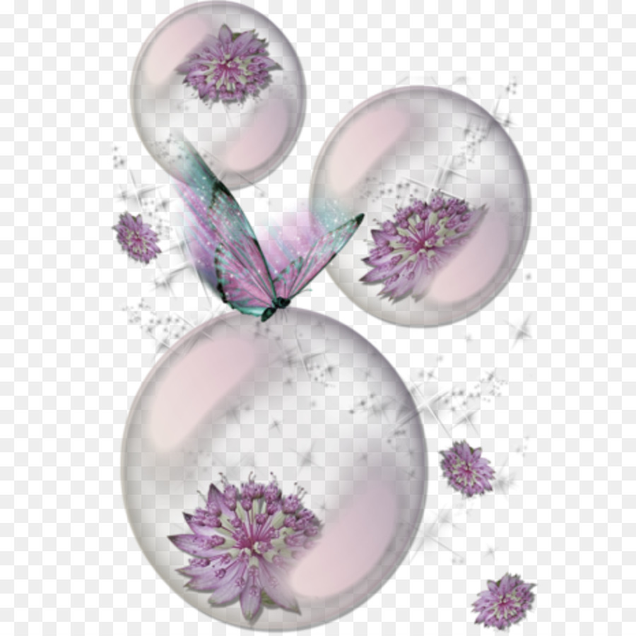 Papillon Et Fleurs，Bulles PNG