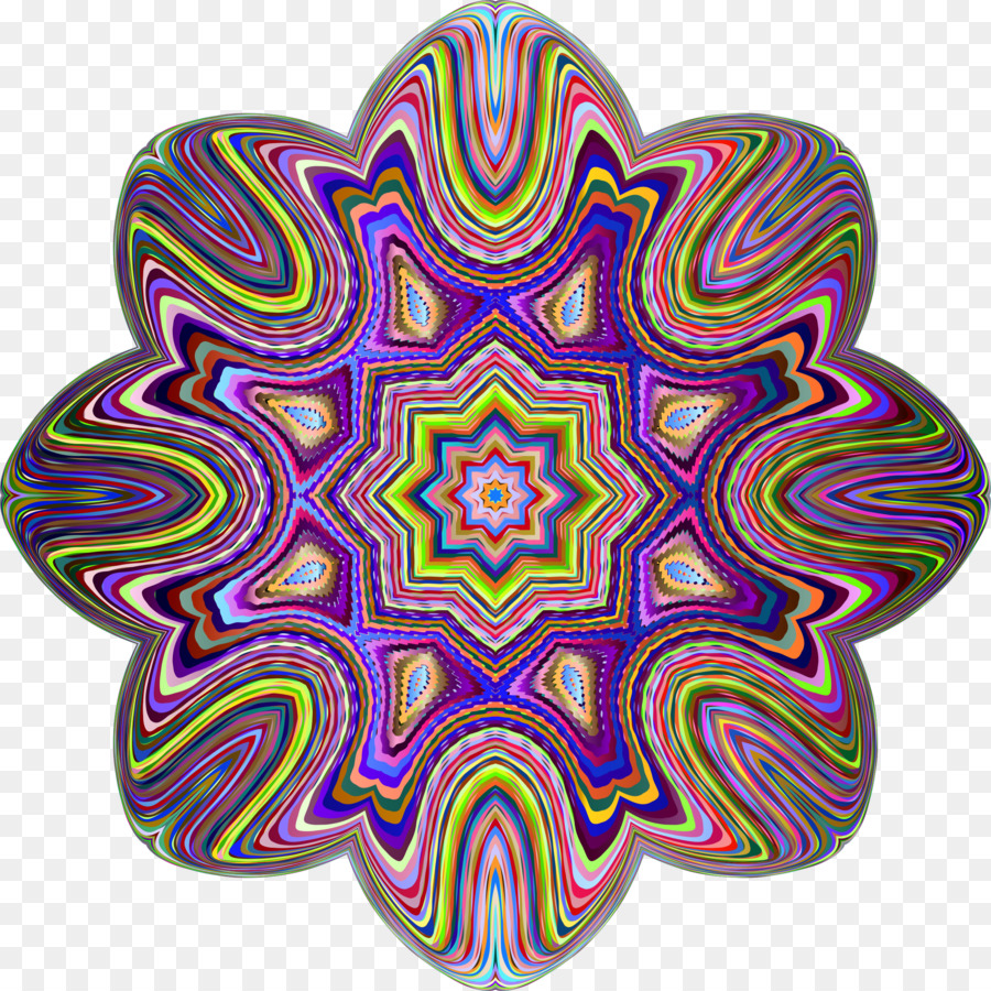 Mandala Coloré，Fleur PNG