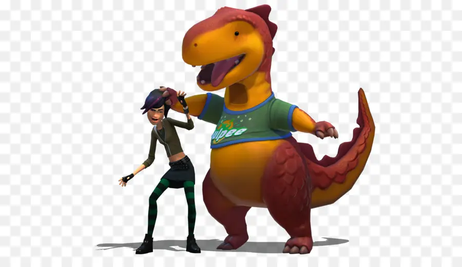 Dinosaure Et Fille，Dessin Animé PNG