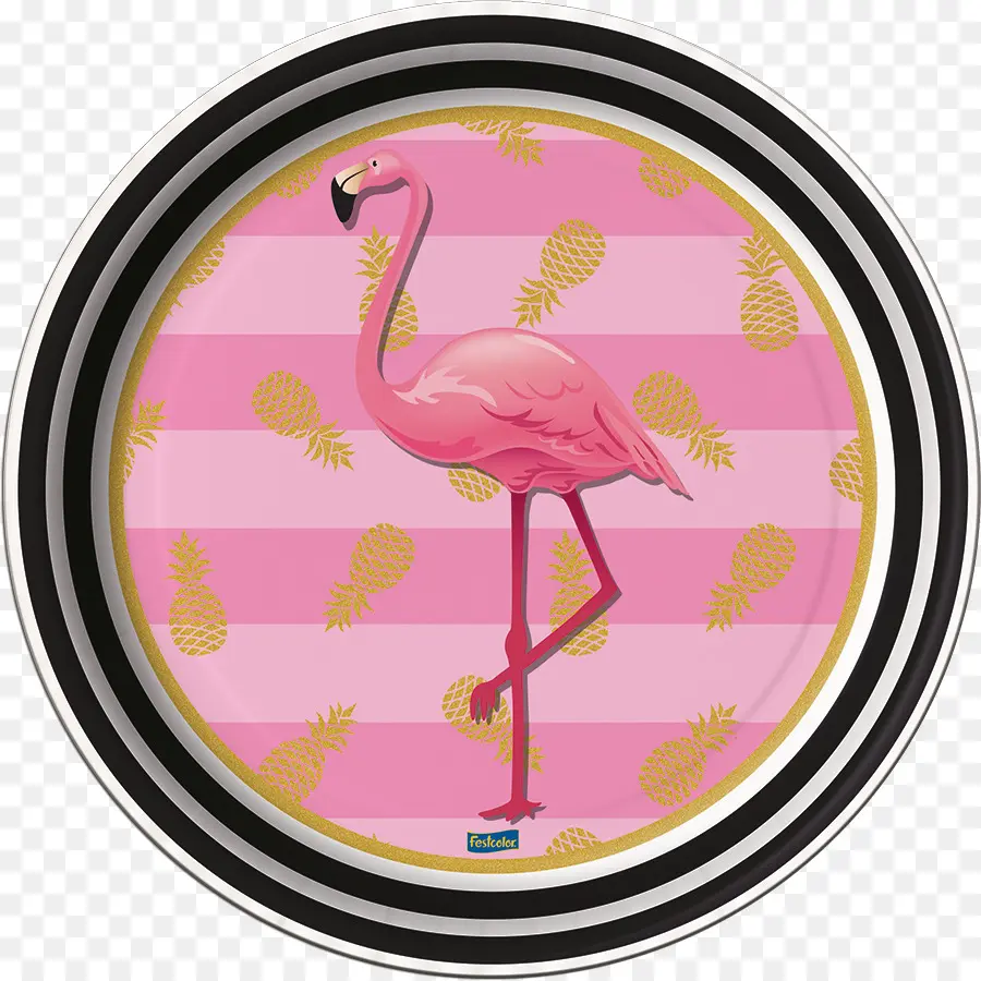 Assiette Flamant Rose，Plaque PNG