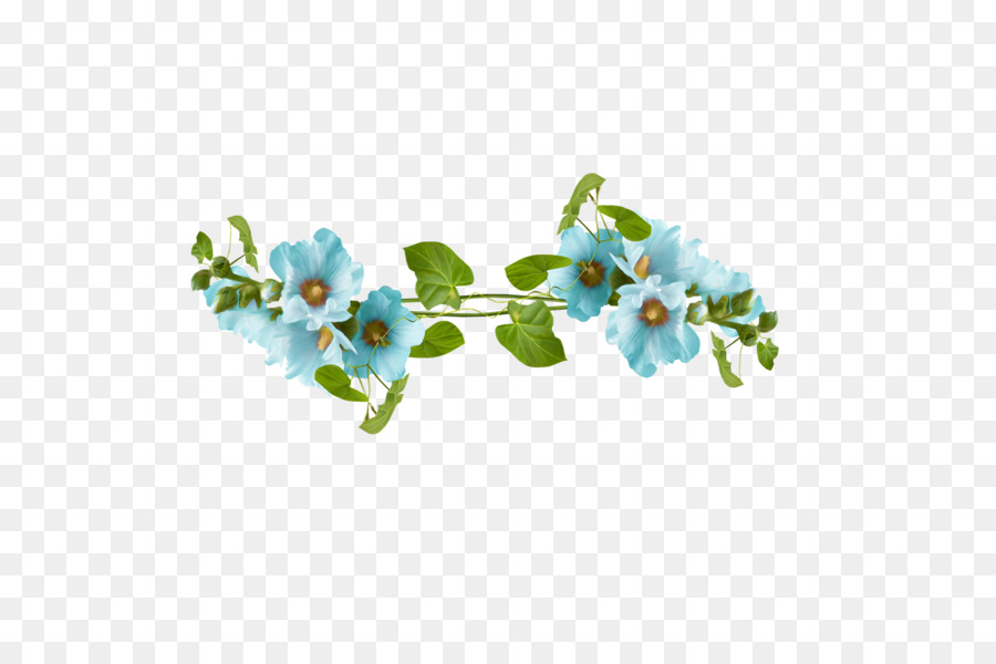 Fleurs Bleues，Feuilles PNG