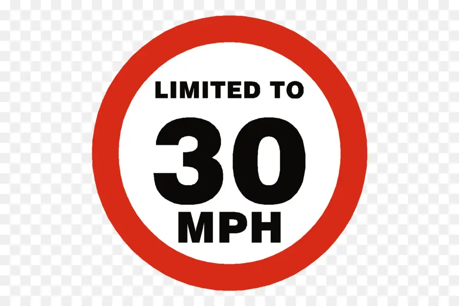 Panneau De Limitation De Vitesse，30 Mph PNG