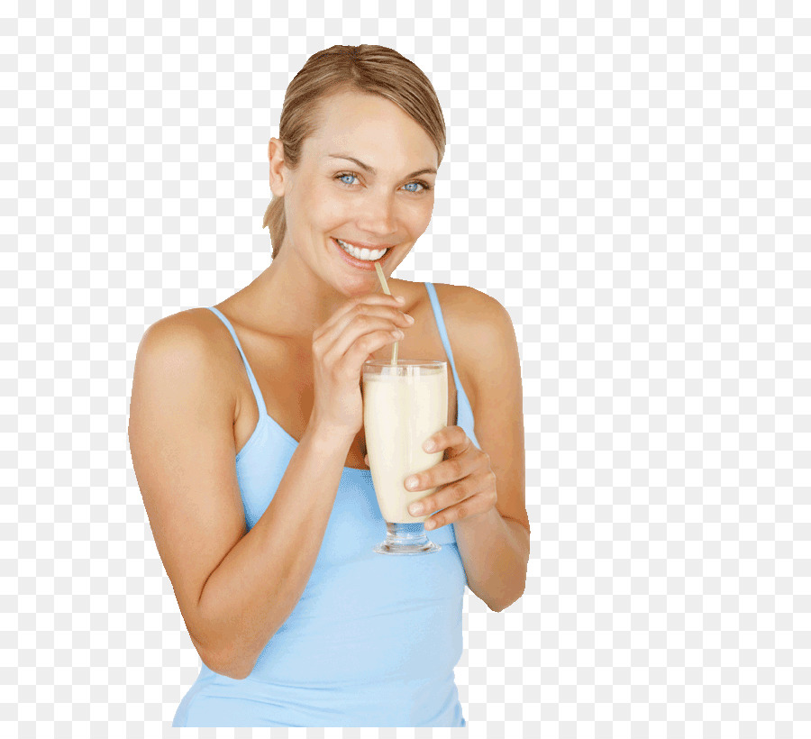 Femme Buvant Un Milk Shake，Paille PNG