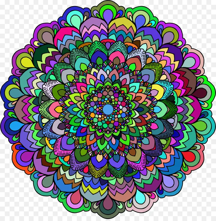 Mandalas Colorés，Modèle PNG