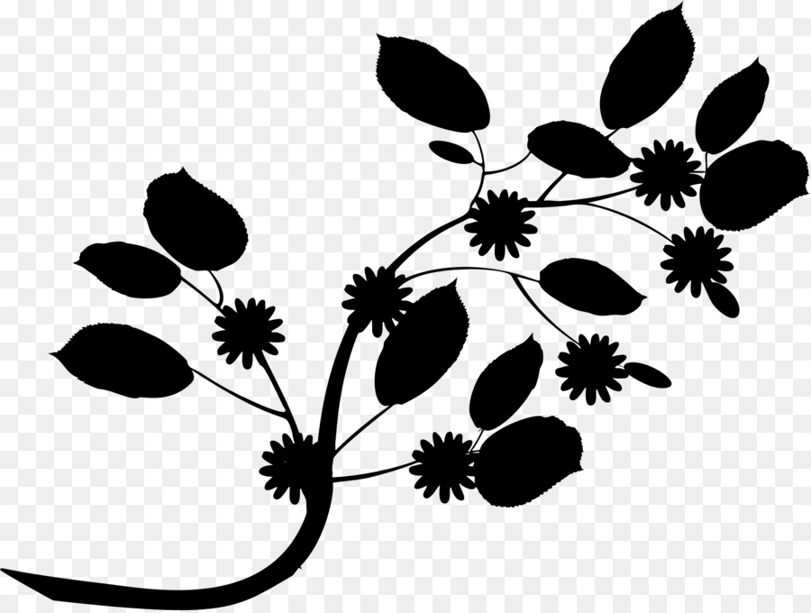 Silhouette Florale Noire，Fleurs PNG