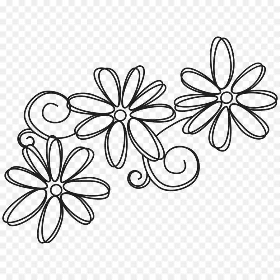 Griffonnages De Fleurs，Contour PNG