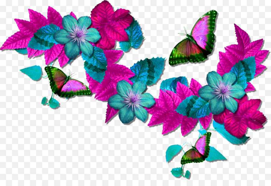 Papillons Et Fleurs，Papillons PNG