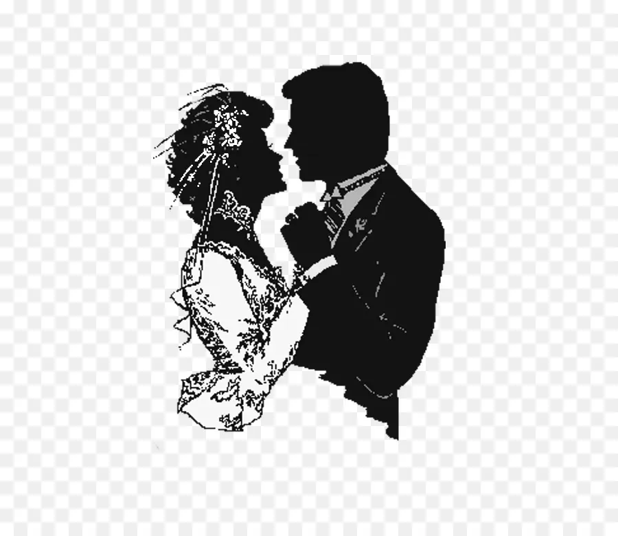 Silhouette De Couple De Mariage，Mariée PNG