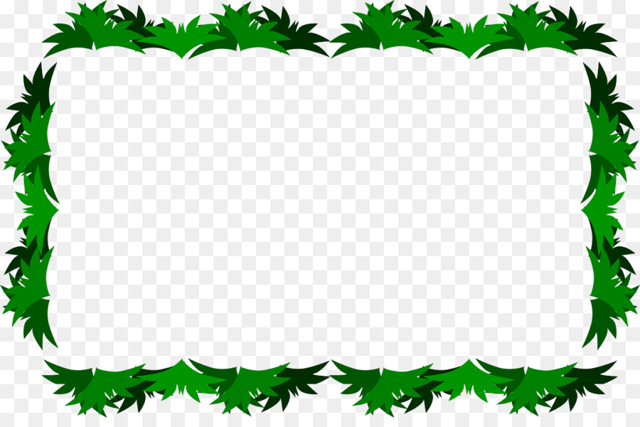 Bordure Florale Verte，Cadre PNG