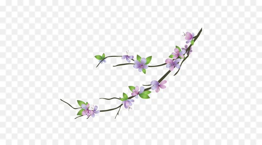 Fleurs Violettes，Bifurquer PNG