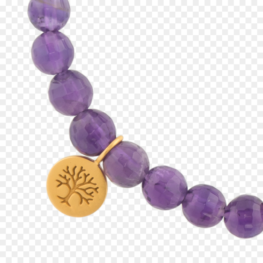 Bracelet Perlé Violet，Charme D'or PNG