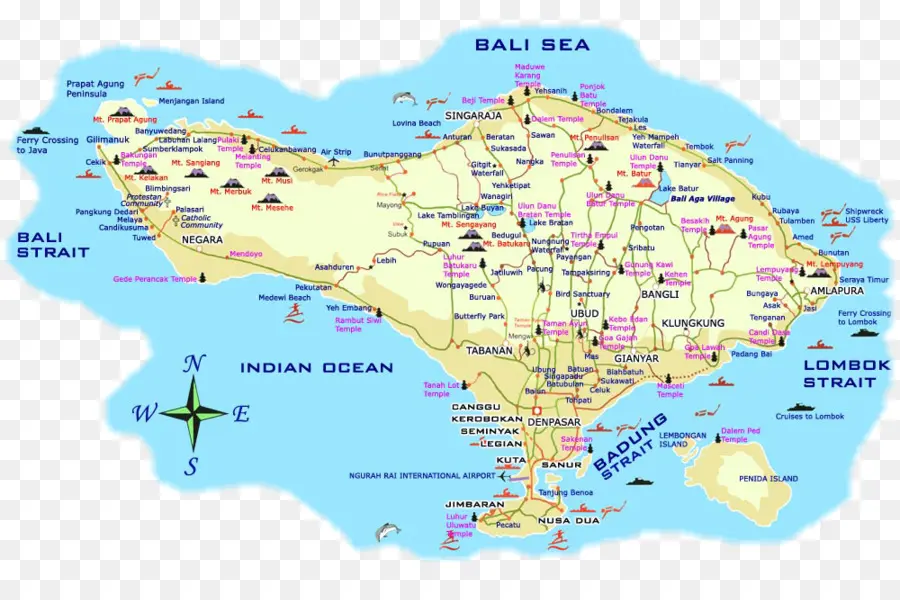 Carte De Bali，Île PNG