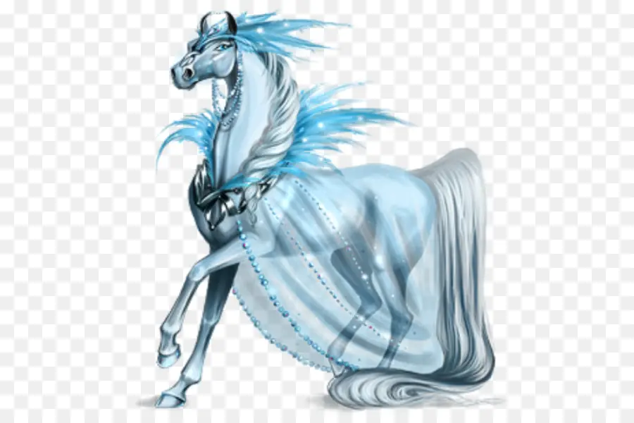 Cheval Fantastique，Bleu PNG