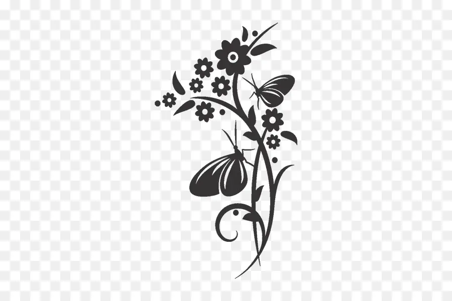 Silhouette De Papillon，Insecte PNG