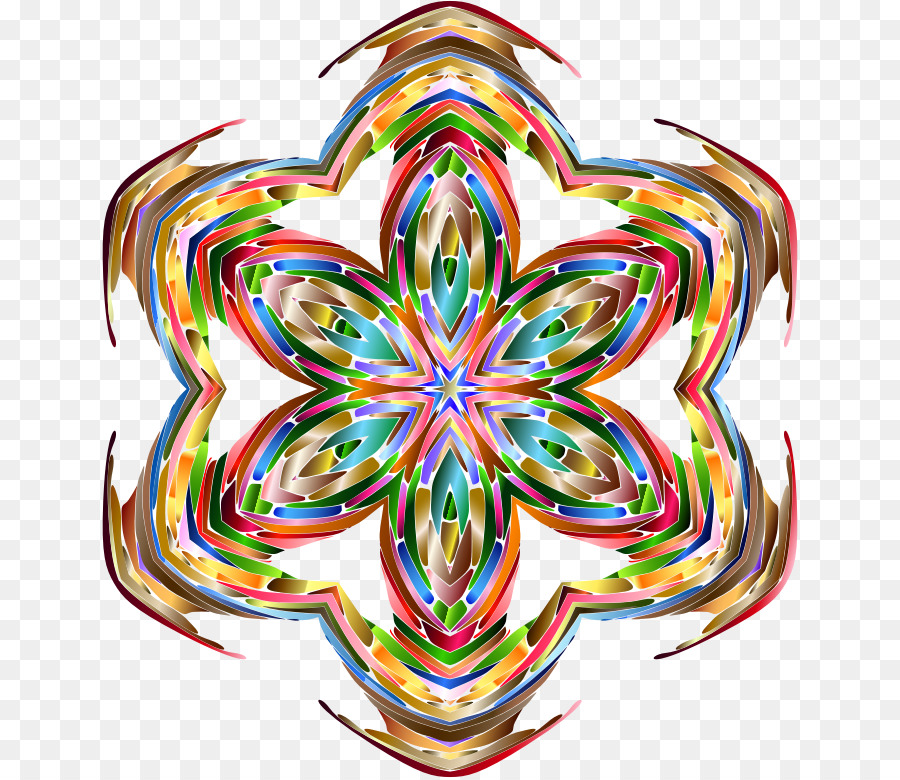 Mandala Coloré，Fleur PNG