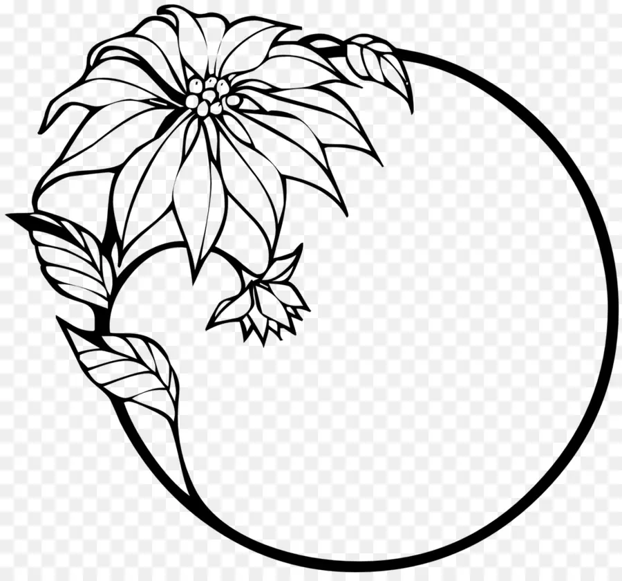 Cadre De Fleurs，Noir Et Blanc PNG