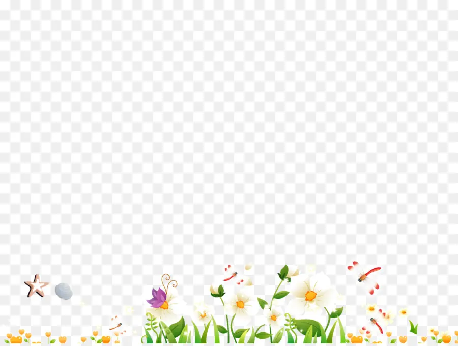 Bordure De Fleurs，Herbe PNG