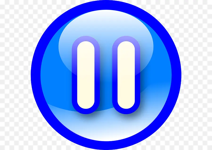 Bouton Pause，Bleu PNG